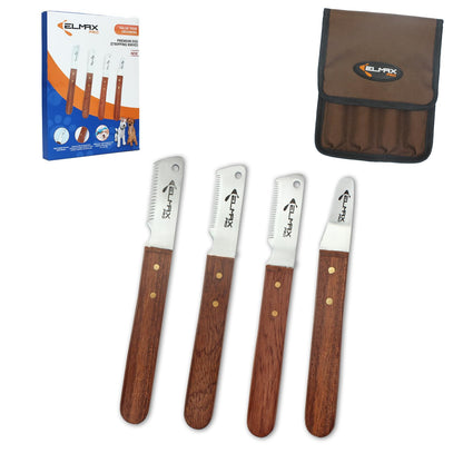 Elmax Pro Slant Tooth Stripping Knife for dogs (Pack of 4) Stainless