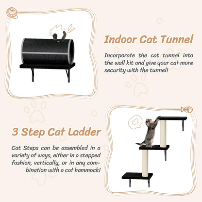 NUNU LAB 14-in-1 Cat Wall Shelves Set, Wall-Mounted Cat Climber House