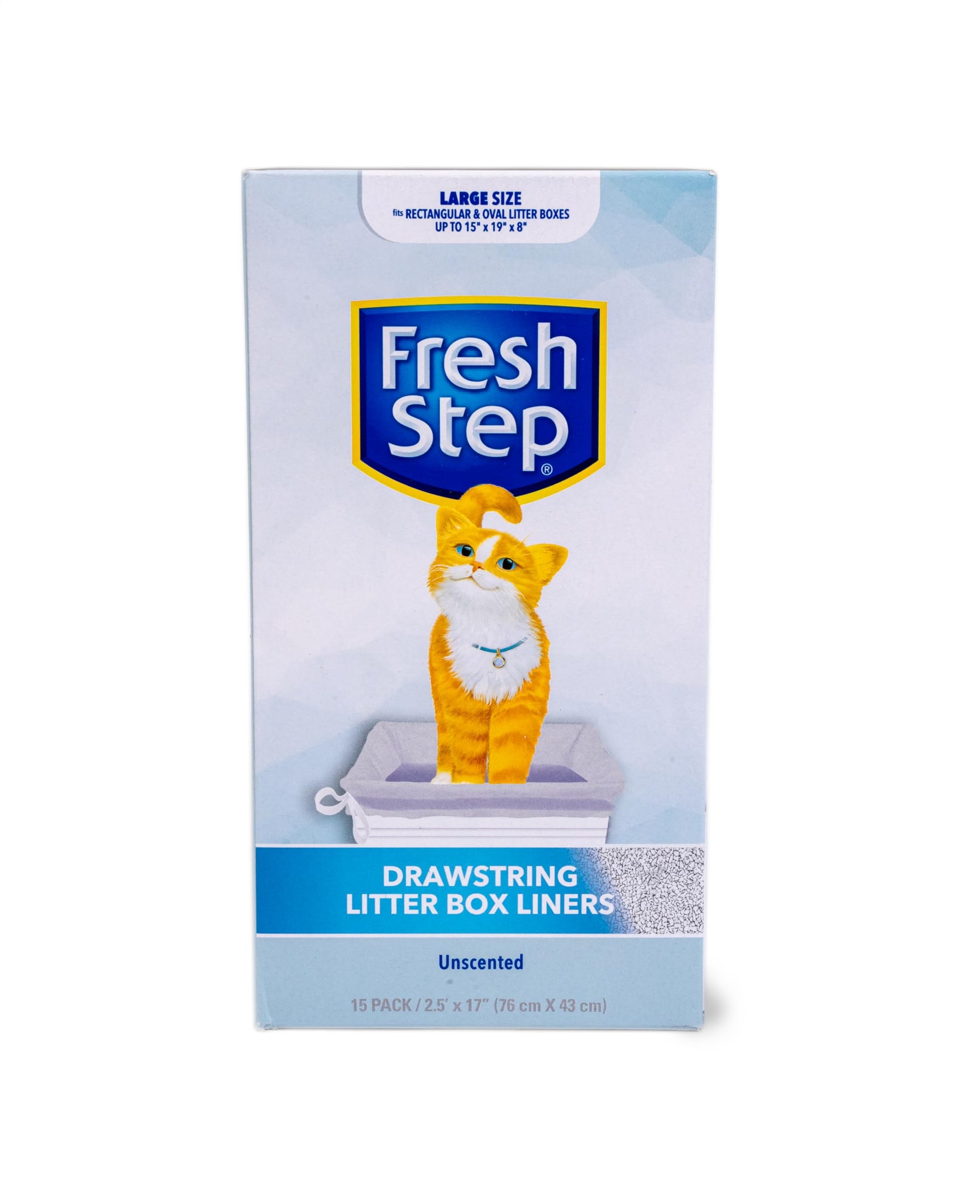 Fresh Step Drawstring Cat Litter Box Liners, Unscented Heavy Duty Box