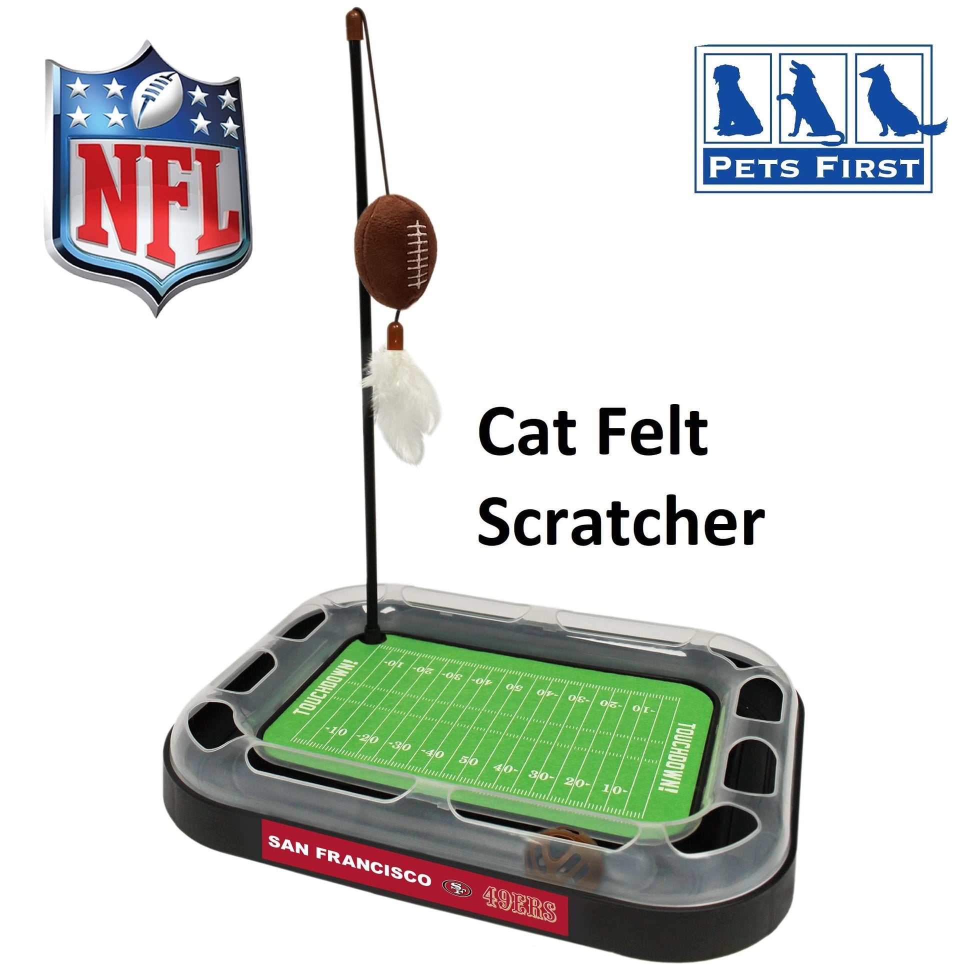Pets First Cute Cat Toy SAN Francisco 49ERS Football Field Catnip