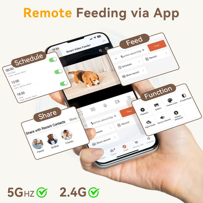 UTCG Automatic Dog Feeder with Camera: /33 Cups WiFi Timed Dispenser