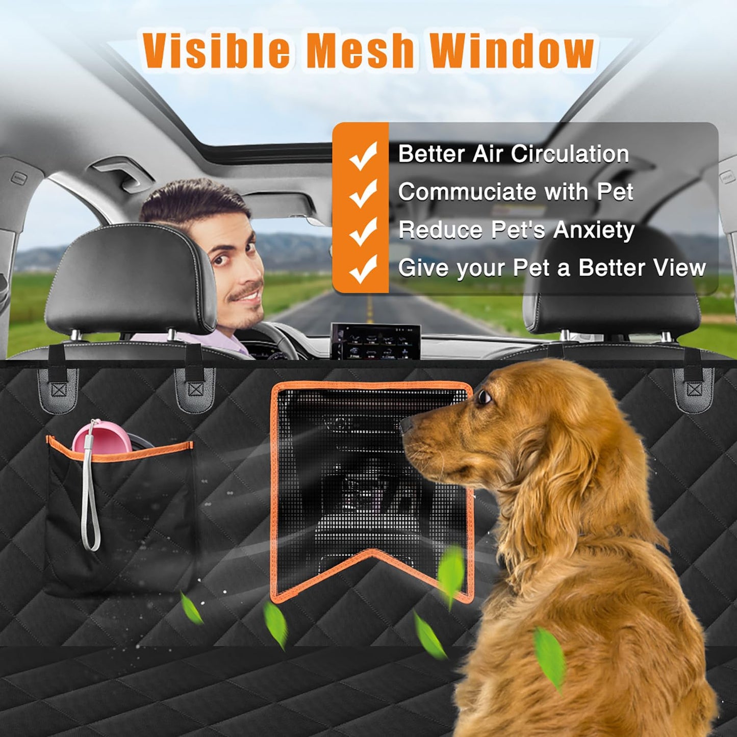 Kytely Dog Car Seat Cover XL, Heavy Duty Dog Seat Cover for Back Seat