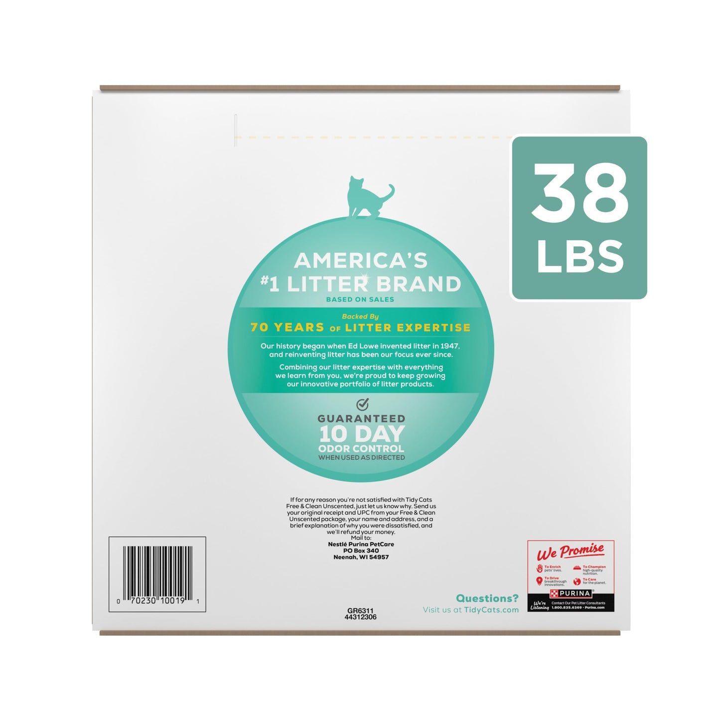 Purina Tidy Cats Free and Clean Unscented Cat Litter Box