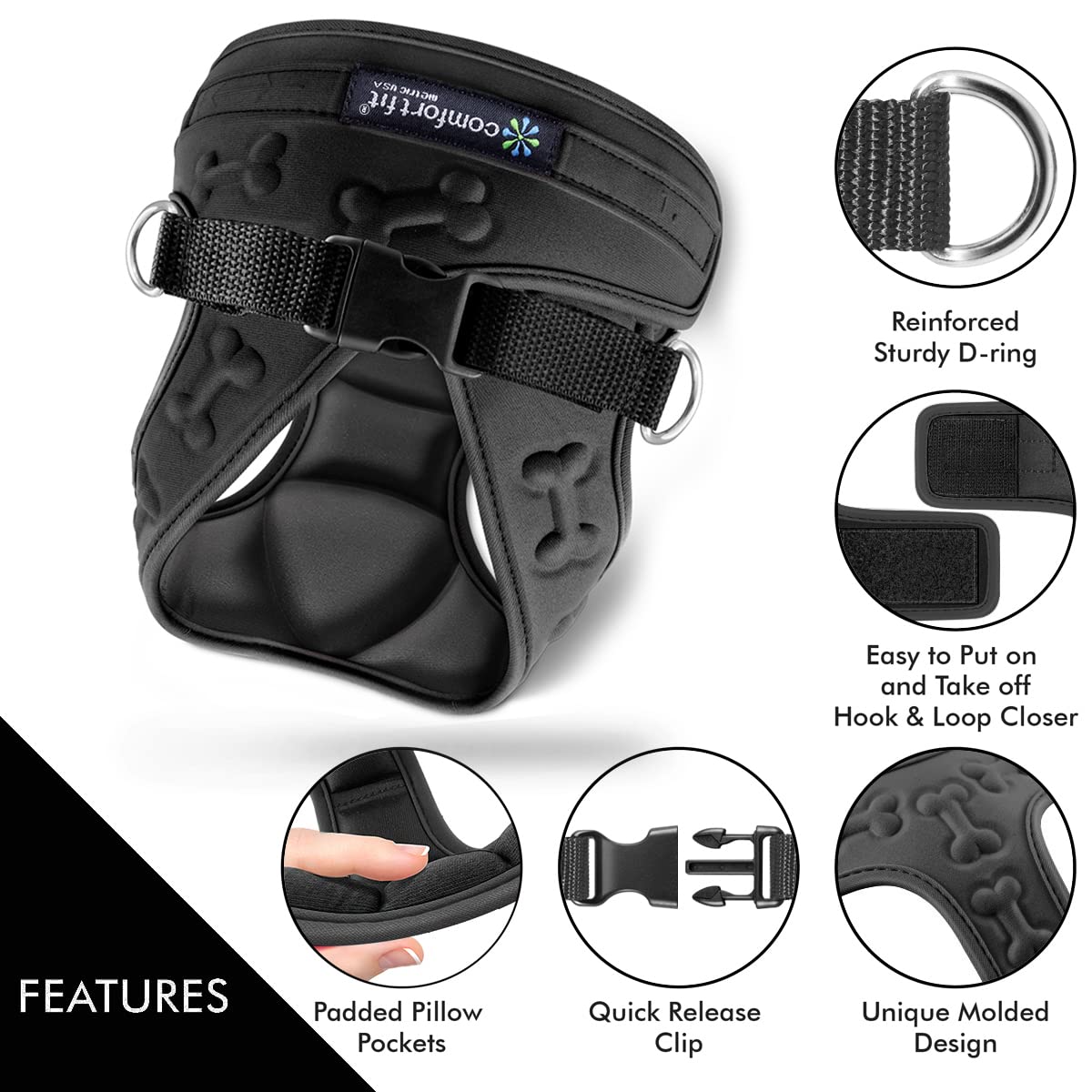 Comfort Fit No Pull Dog Harness for Medium Small Large Dogs Harness