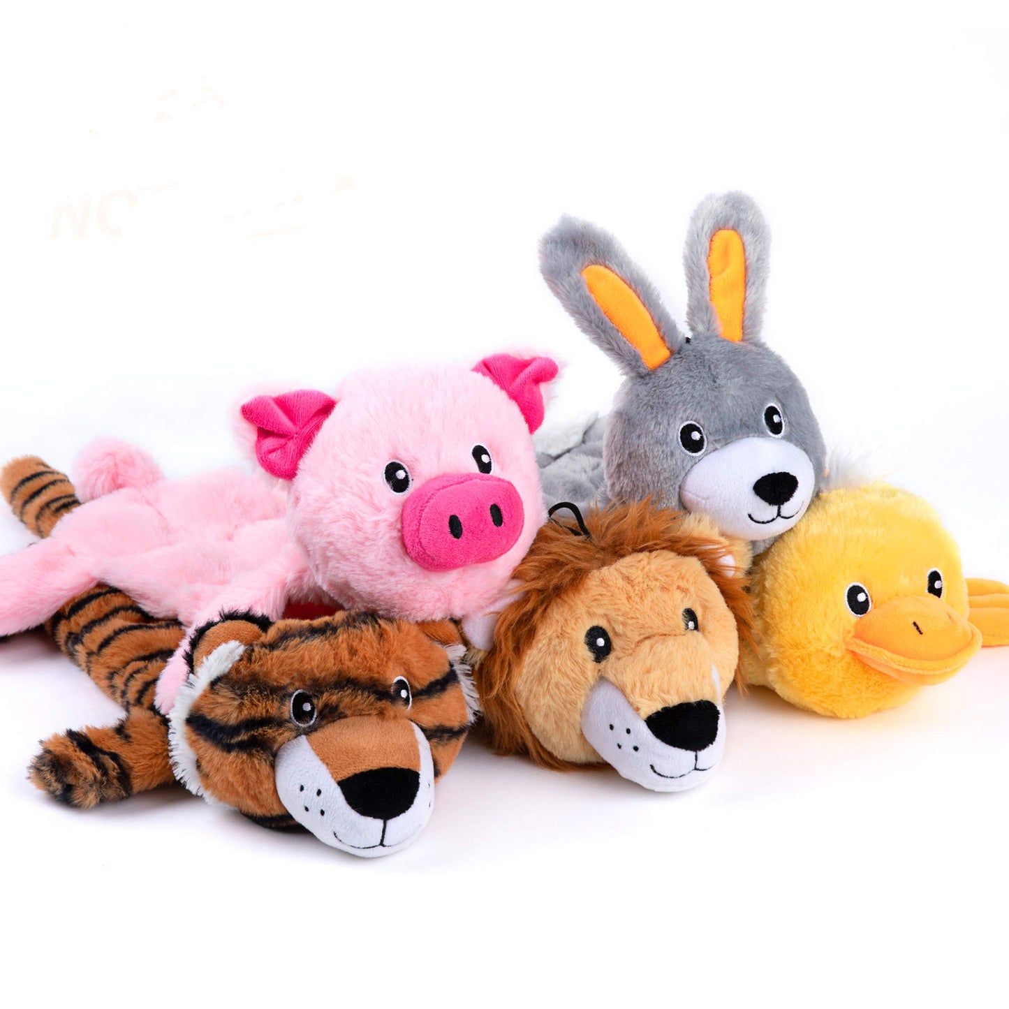 Nocciola 5 PCS Less Stuffing Dog Squeaky Toys for Aggressive Plush