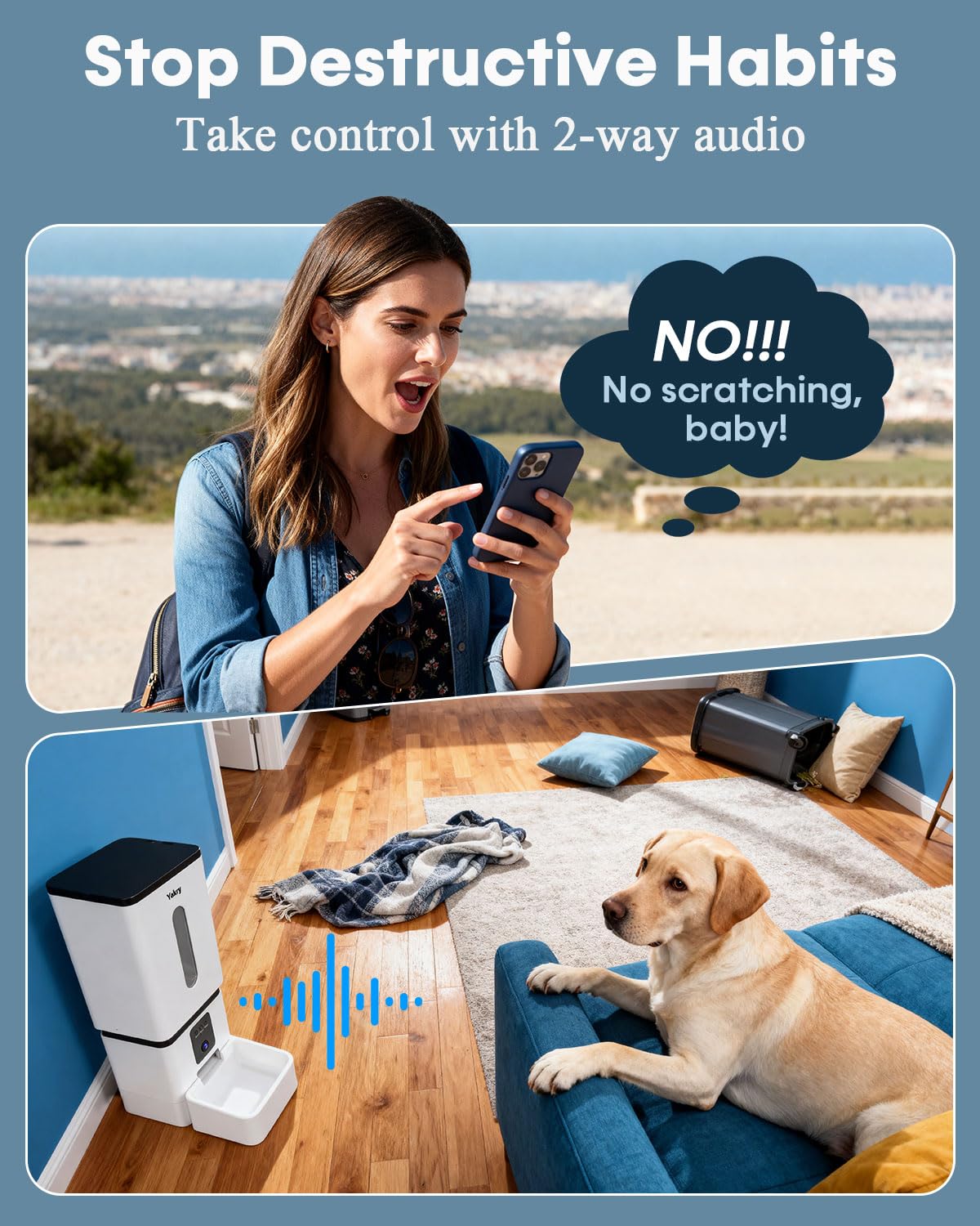 Automatic Dog Feeder Large Breed with Camera /50 Cups WiFi Dispenser