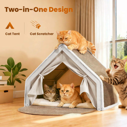 Cat Houses for Indoor Cats Large Cat Bed Cave with Natural Sisal Bed