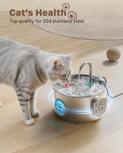 Cat Water Fountain Stainless Steel: Cat Fountain for Drinking Bowl