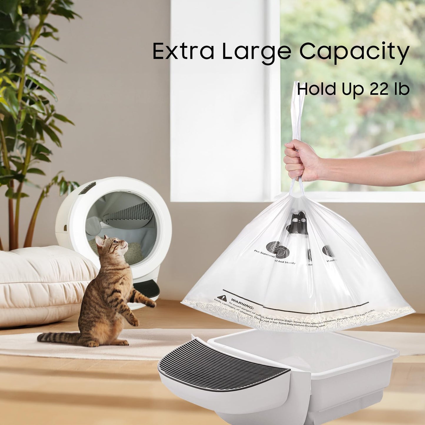 AWoHH Cat Litter Box Robot Model 5/4/3 Waste Bags, 120 Pack Box