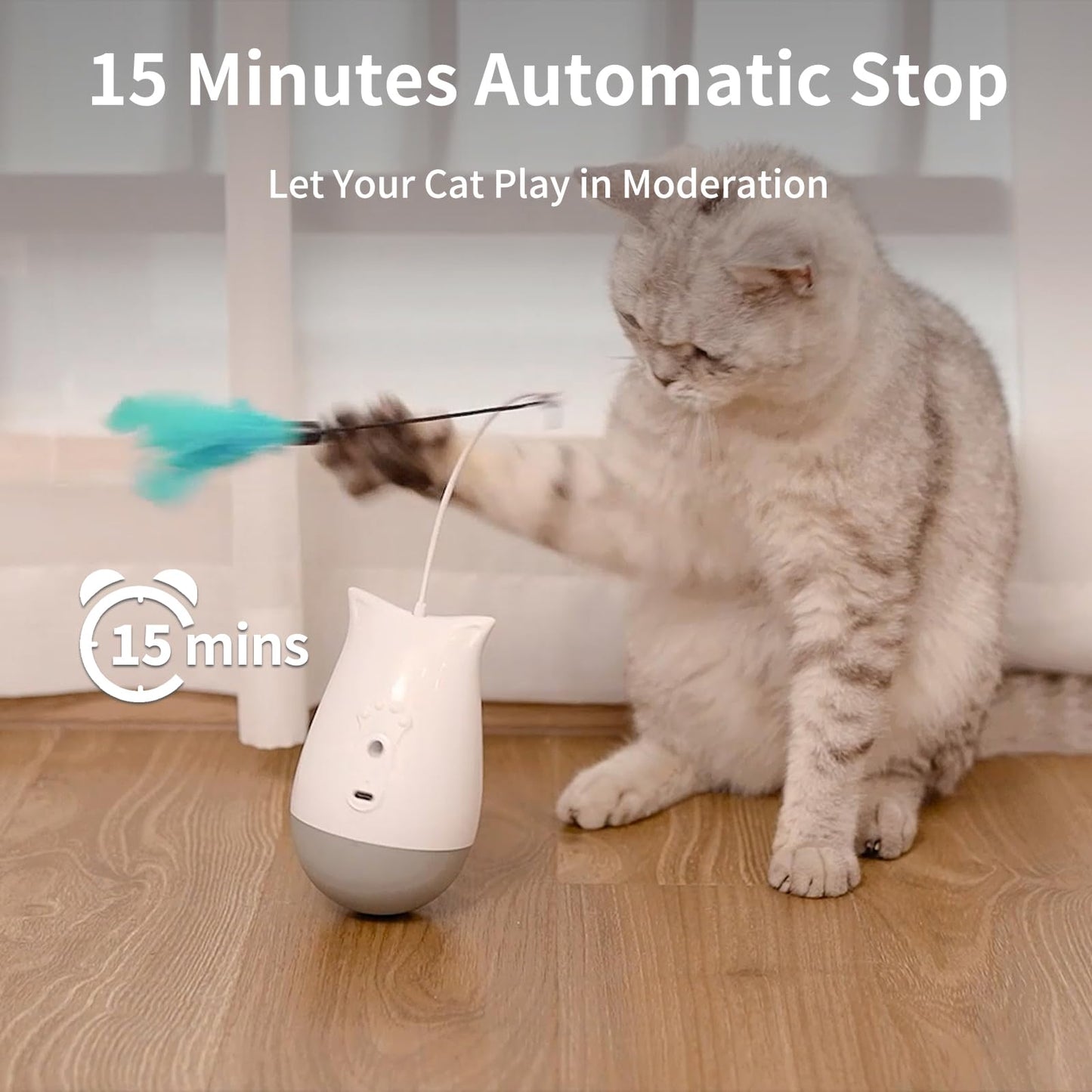DOEL Cat Toys Interactive for Indoor, Rechargeable Automatic Wand