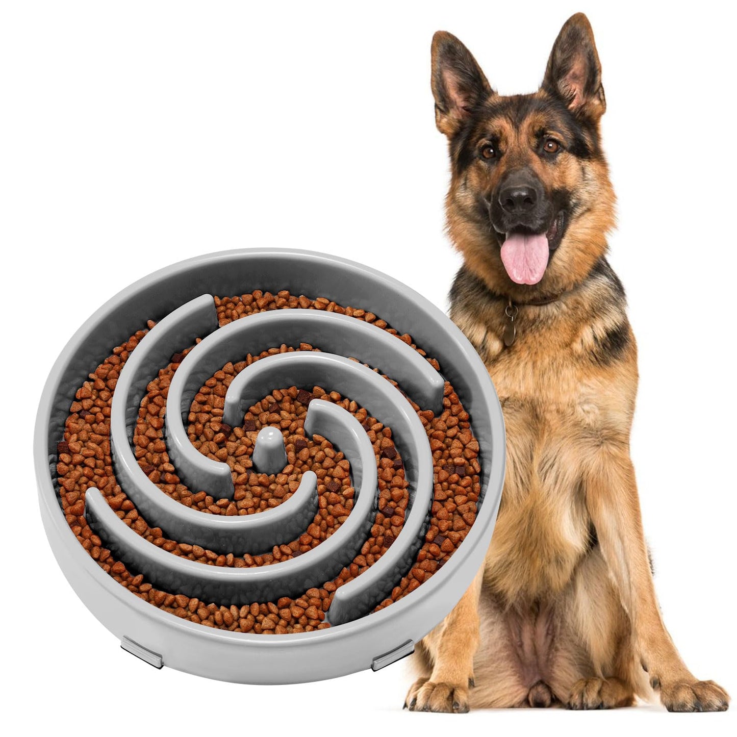 JASGOOD Slow Feeder Dog Bowl Anti-Gulping, Prevents Bloat Choking Bowl