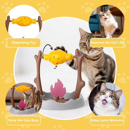 DFQ Cat Slow Feeder, Interactive Cat Puzzle Toy Treat Dispenser Toy