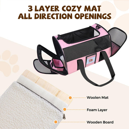 Soft Cat Carrier for Pets Up to TSA Approved for Airline in-Cabin, Bag