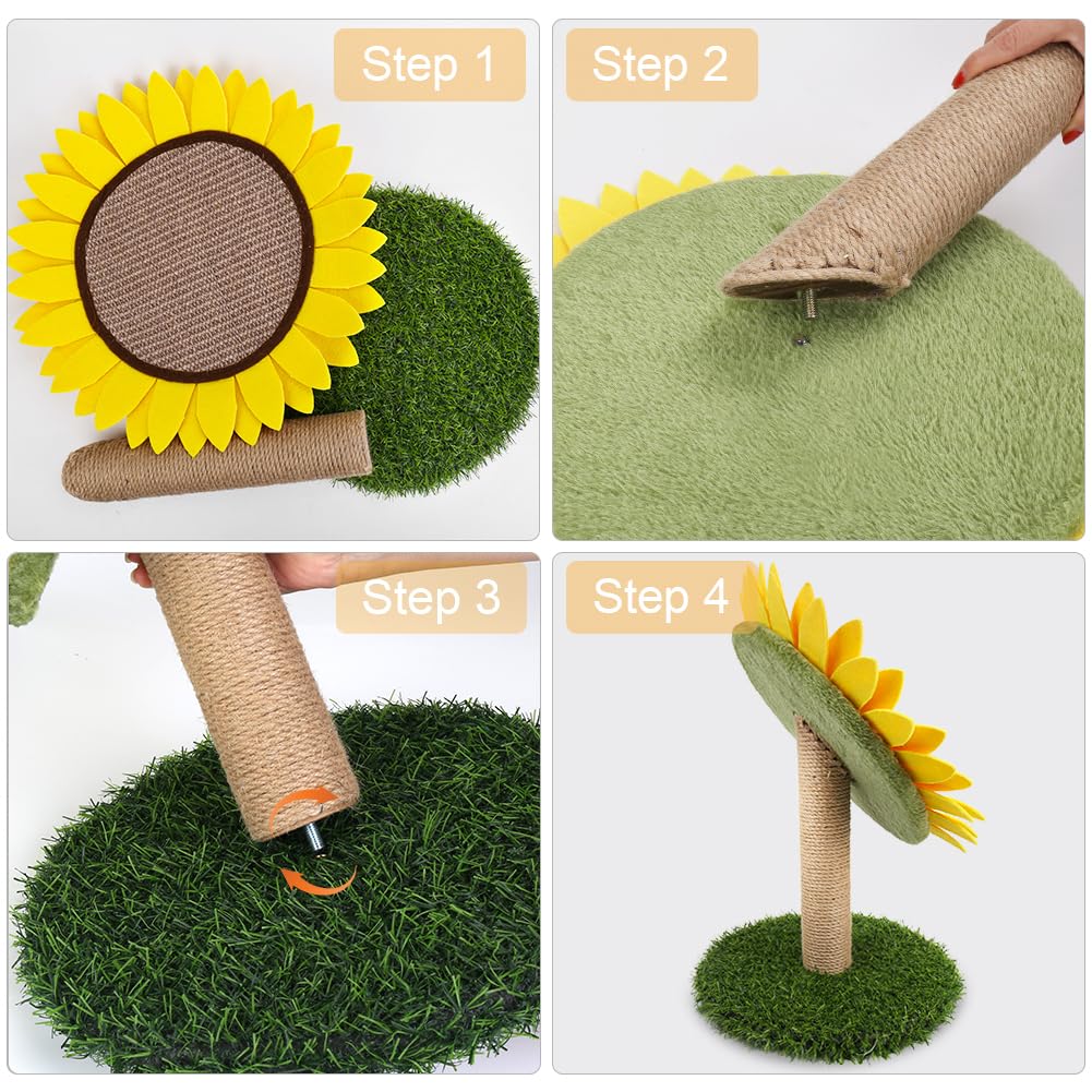 Cat Scratching Posts for Indoor Cats, Cute Flower Cat Tree, Toy