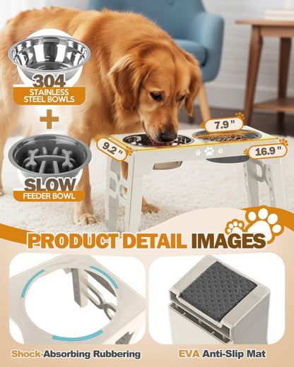 Jovrun Elevated Dog Bowls for Medium Large Size Dogs, Non-Slip Bowl