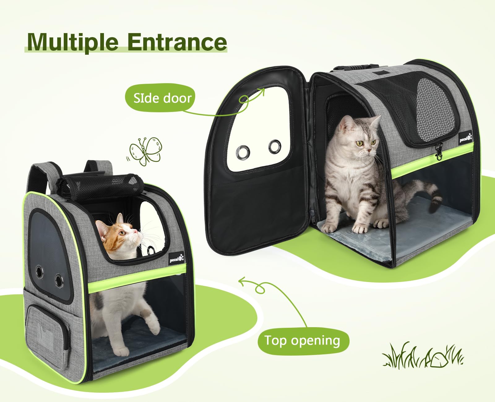 Pecute Pet Carrier Backpack, Cat Backpack Carrier, Expandable Carrier