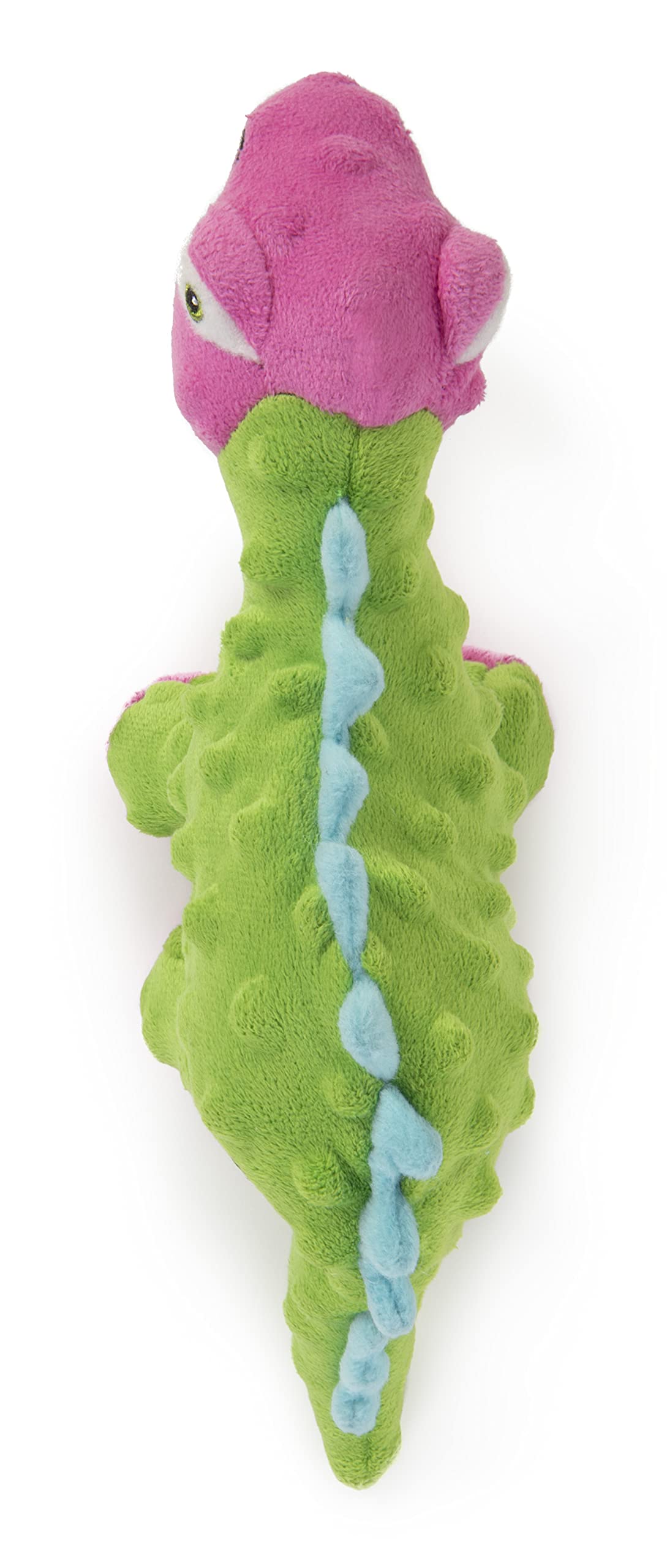 goDog Dinos Spike Squeaky Plush Dog Toy, Chew Guard Technology Plush