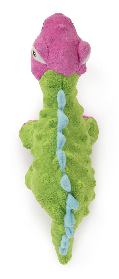 goDog Dinos Spike Squeaky Plush Dog Toy, Chew Guard Technology Plush