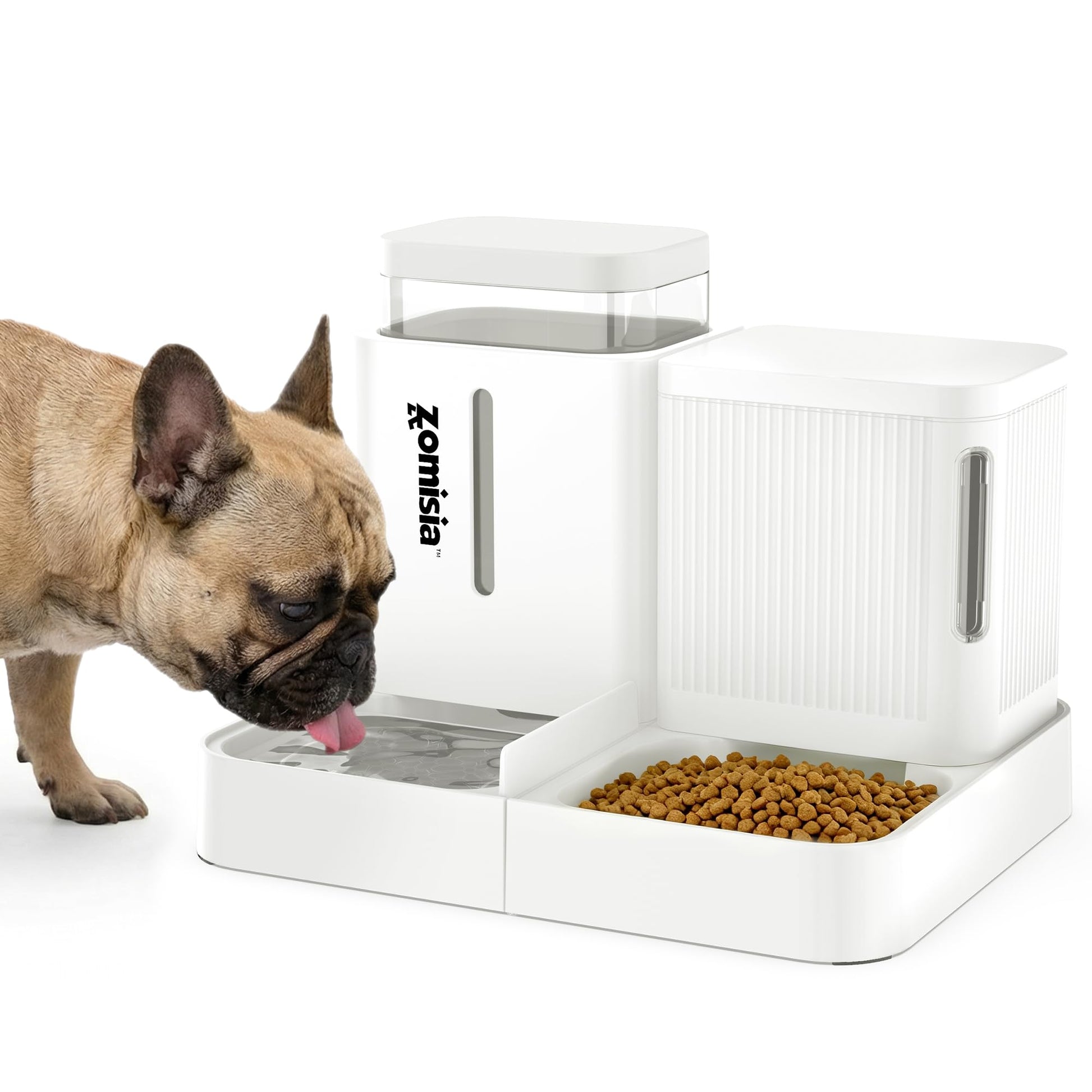 ZOMISIA Gravity Dog Food and Water Dispenser, 1 Automatic Dog Feeder