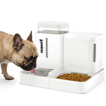 ZOMISIA Gravity Dog Food and Water Dispenser, 1 Automatic Dog Feeder