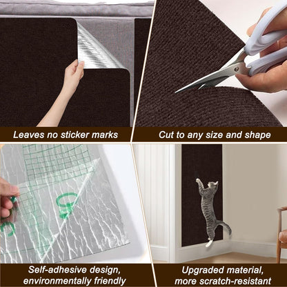 Cat Scratch Mat, x15.9" Trimmable Self-Adhesive Cats Scratch Mat