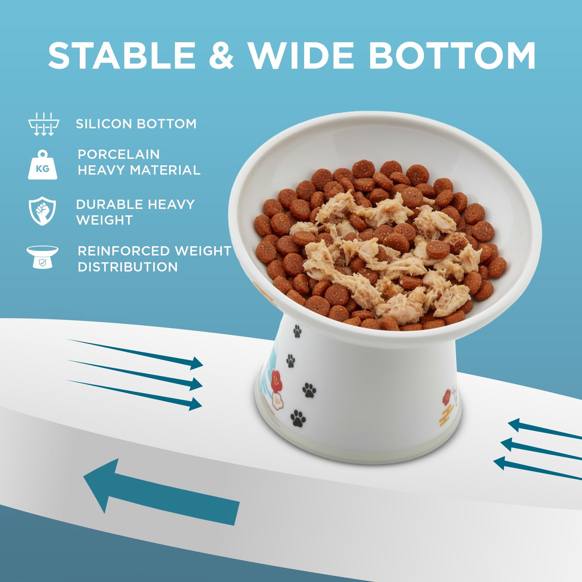 Necoichi Raised Cat Food Bowl Ceramic Elevated 15° Tilted cat Bowl