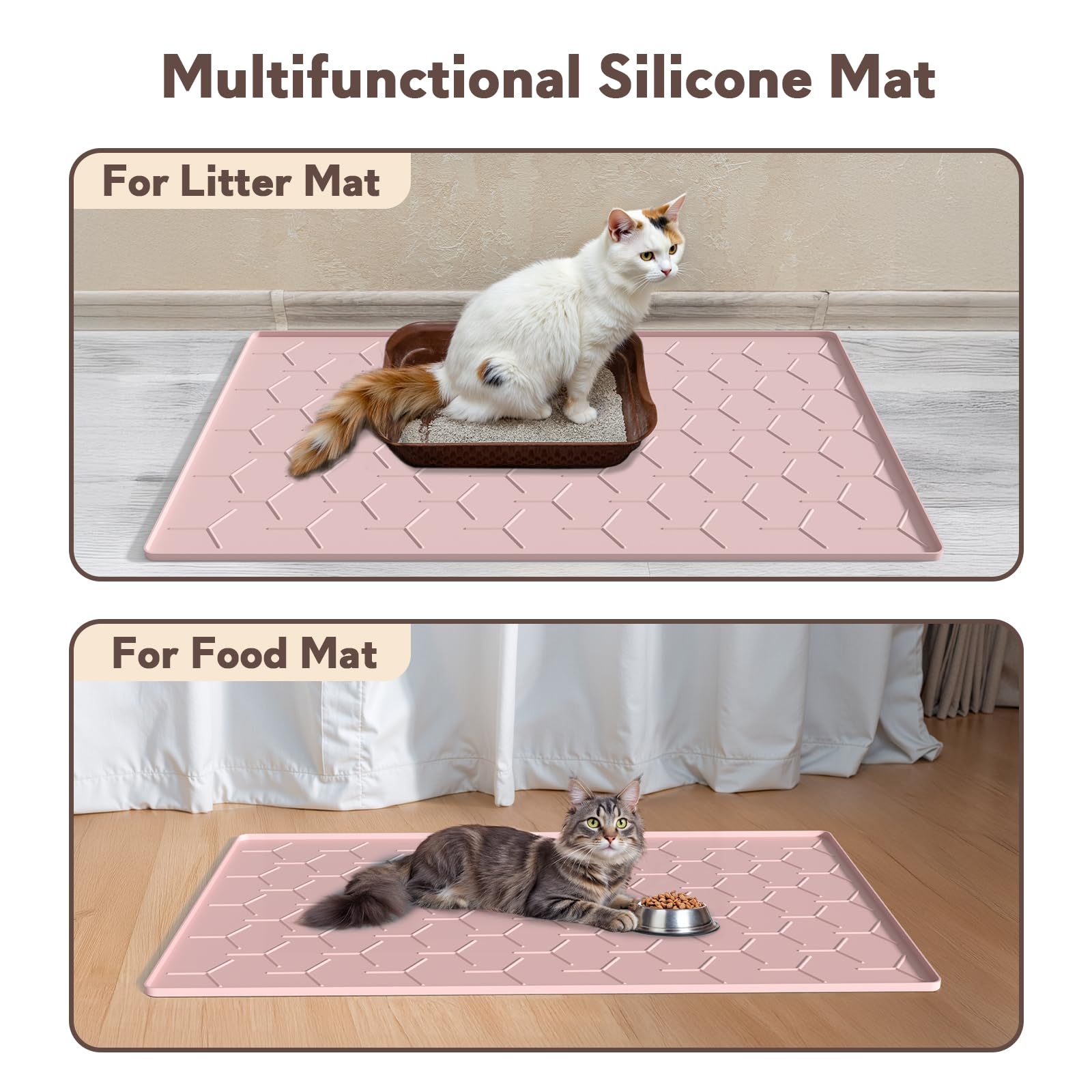 Garoopion Silicone Cat Litter Trapping Mat, Large Waterproof 34" X Mat
