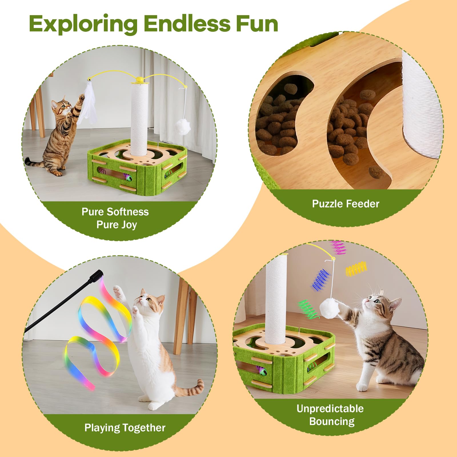 GLYVIAN Cat Puzzle Box Toy for Indoor Cats Boredom Relief Balls