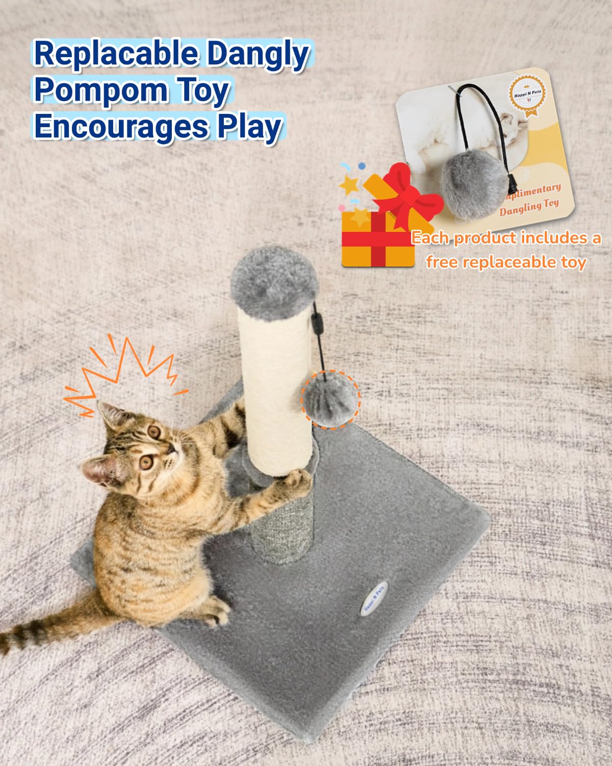 Happi N Pets Cat Scratching Post, Cat Scratcher for Indoor Scratcher