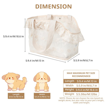 ONECUTE Dog Carrier for Small Dogs Rabbit cat with Lace Design, Bag
