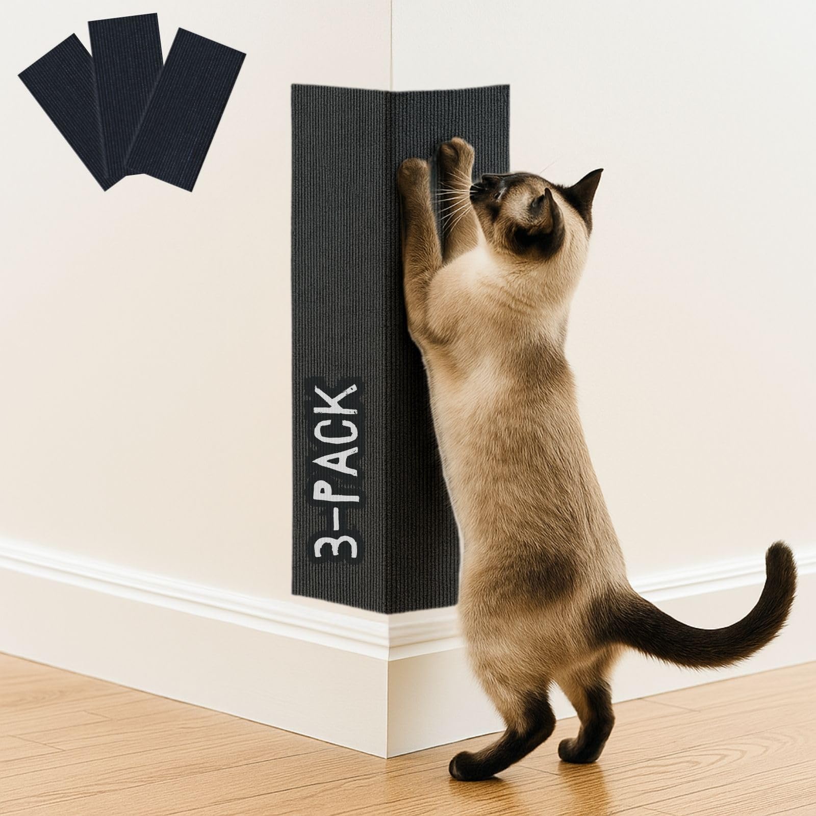 Cat Scratch Mat (3 Pack), 23.6’’ x 11.8’’ Wall Corner Scratcher