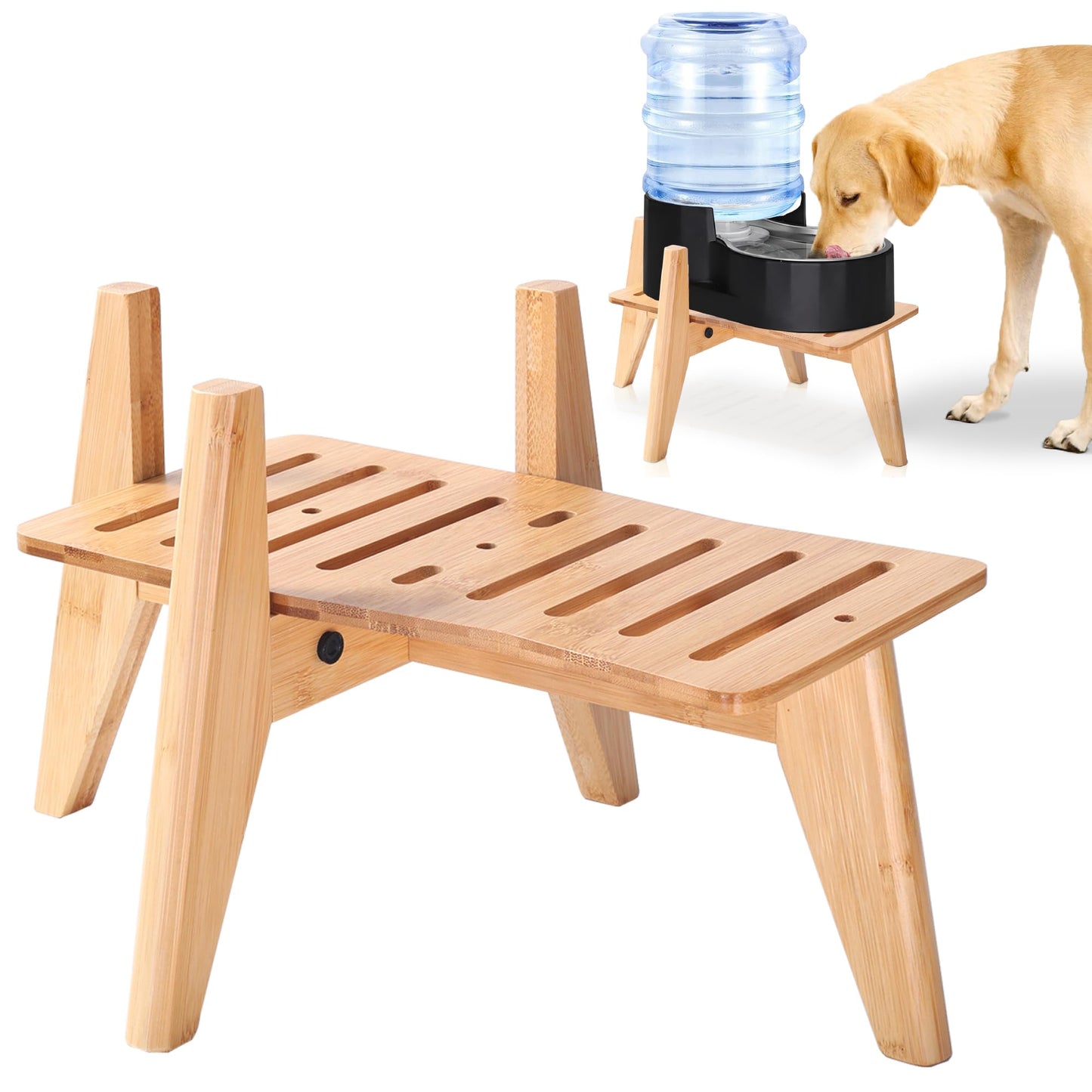 Dog Water Bowl Dispenser Stand for Medium Breeds Elevated Raised Bowl