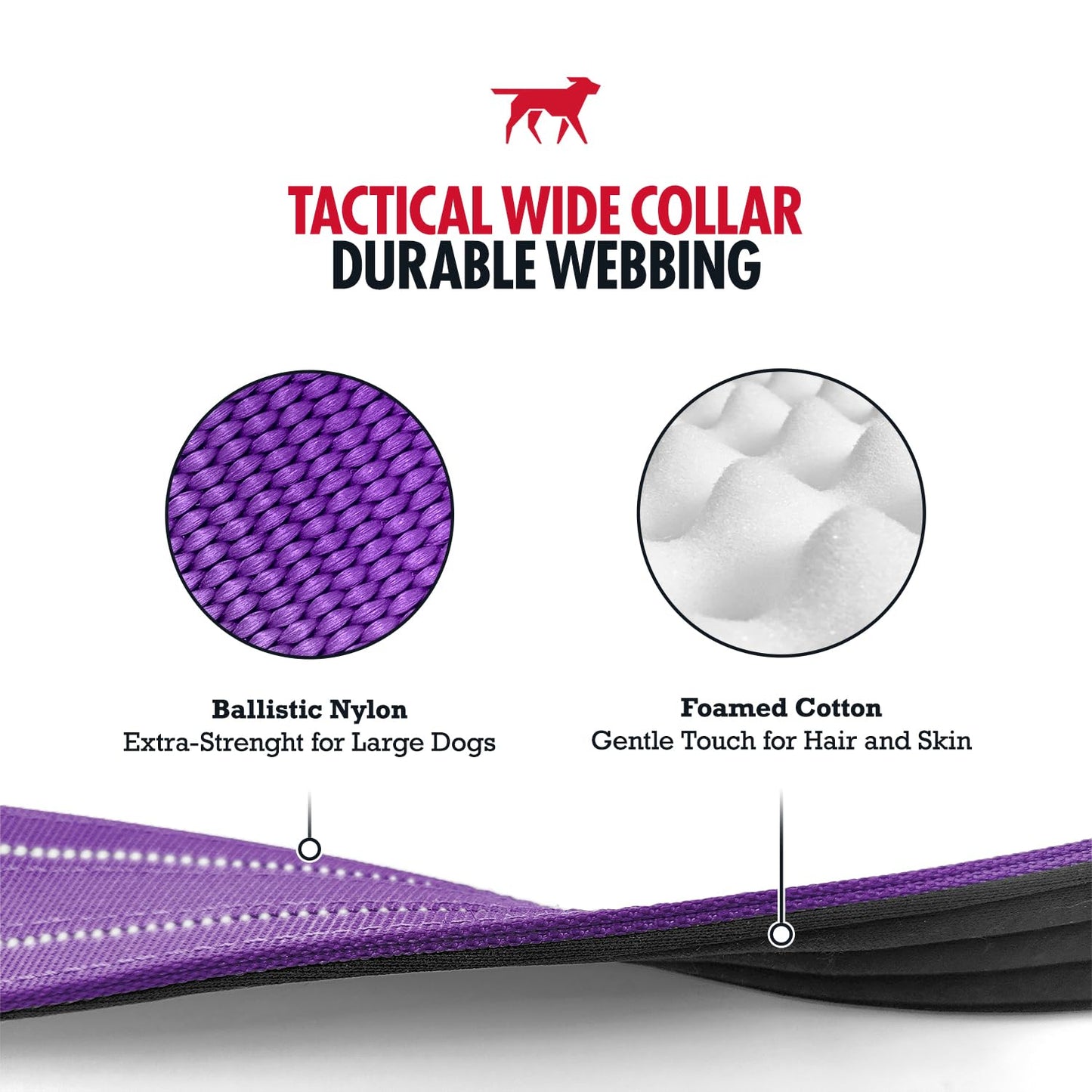 Tuff Pupper Tactical Dog Collar, Heavy Duty 1.5" Wide Ballistic Collar
