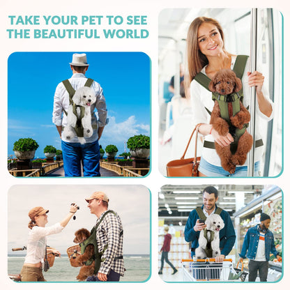 Lukovee Dog Backpack Carrier, Legs Out Easy-fit Dog Front Carrier
