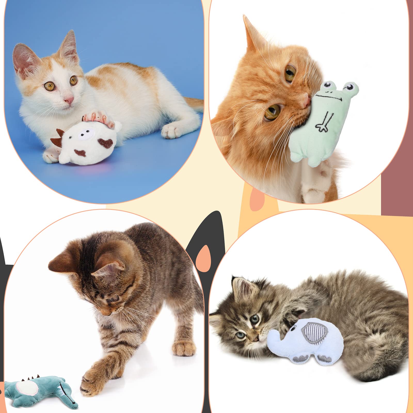 Sratte 25 Pcs Catnip Cat Chew Toy Interactive Catnip Filled Catnip