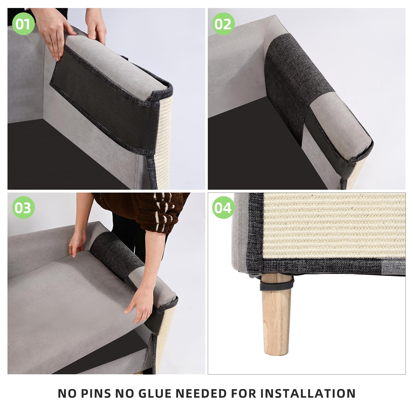 Cat Scratch Sofa Protector,Cat Scratching Couch Protector with L* Mat