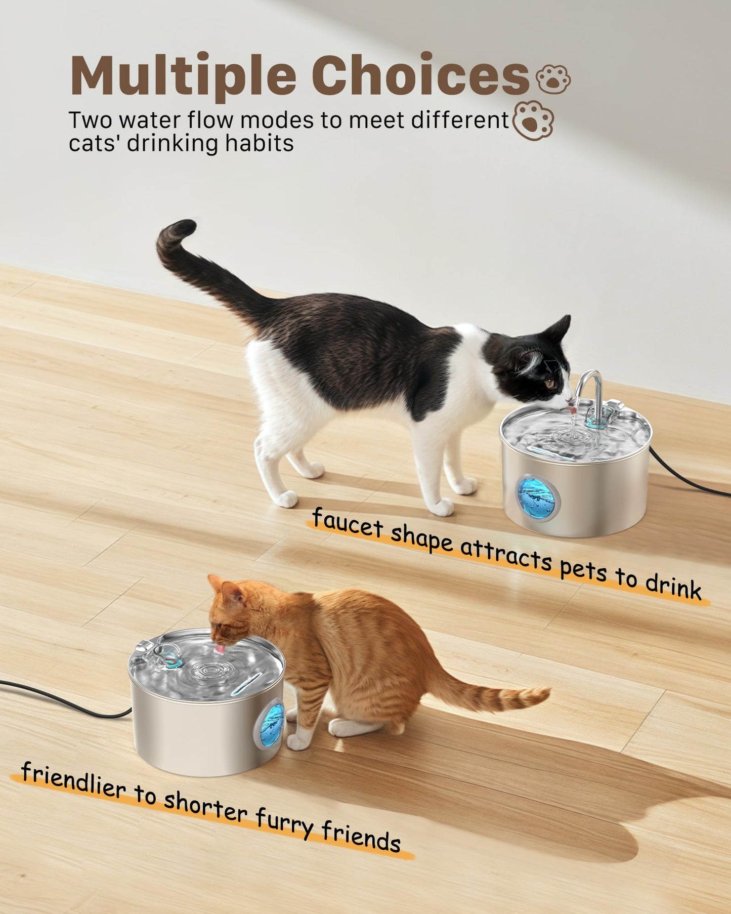 Cat Water Fountain Stainless Steel: Cat Fountain for Drinking Bowl