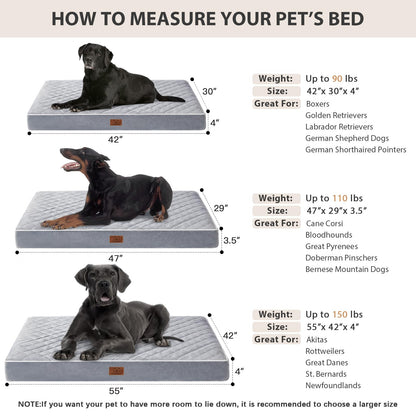 WNPETHOME Orthopedic Waterproof Extra Large Dogs Bed with Bed