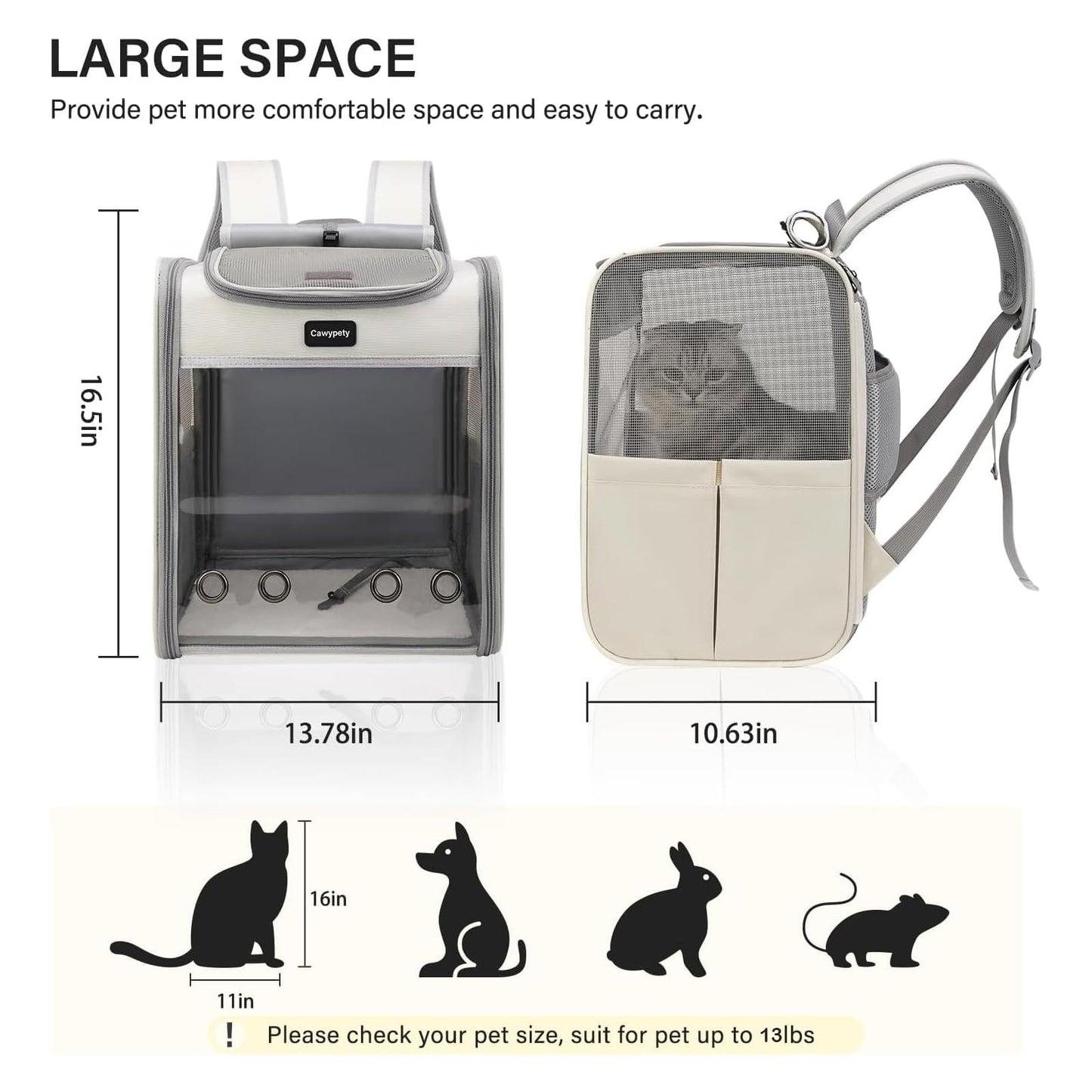 Cawypety Cat Carrier Backpack,Cat Carrier with Window Carrier
