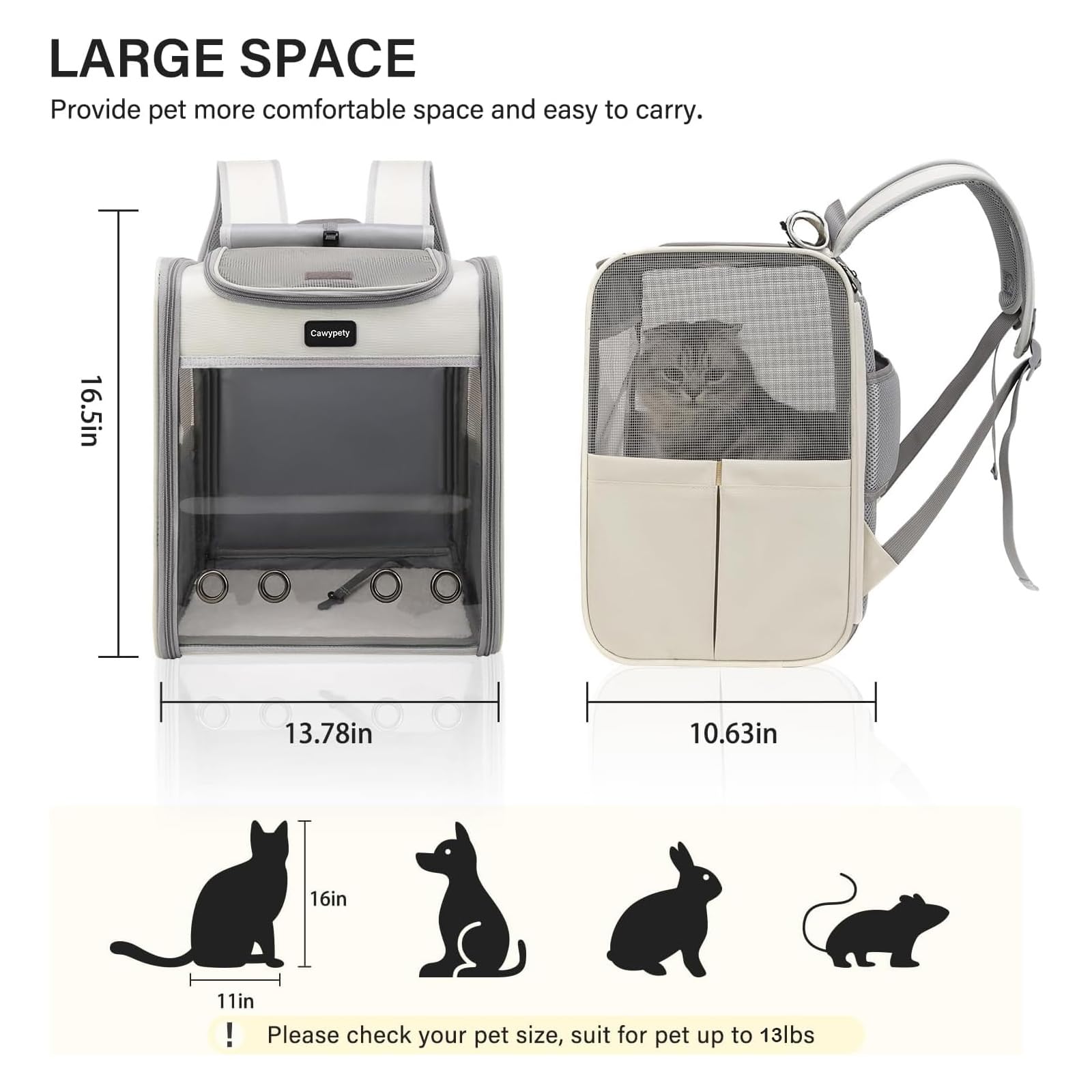 Cawypety Cat Carrier Backpack,Cat Carrier with Window Carrier