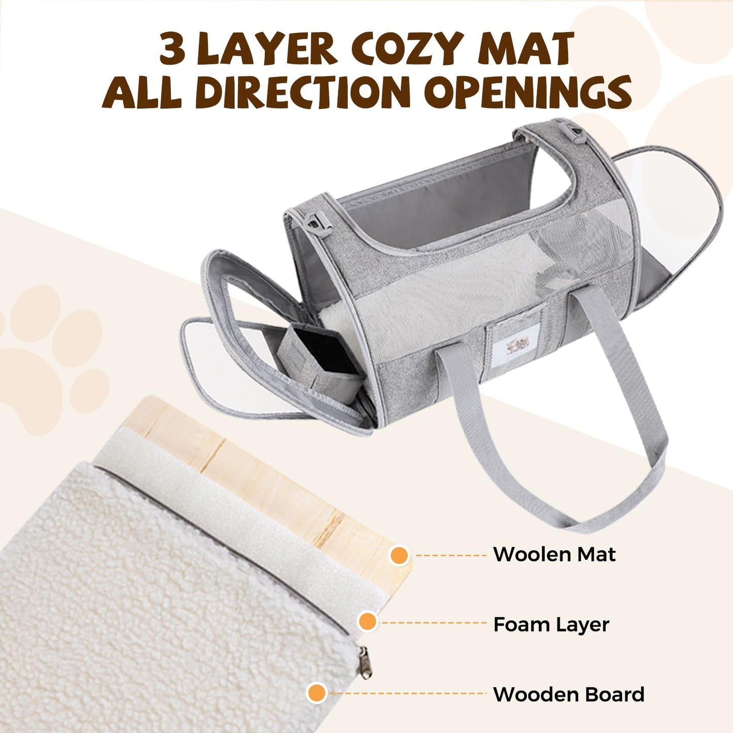 Soft Cat Carrier for Pets Up to Cat Pet Travel Bag with Padded Bag