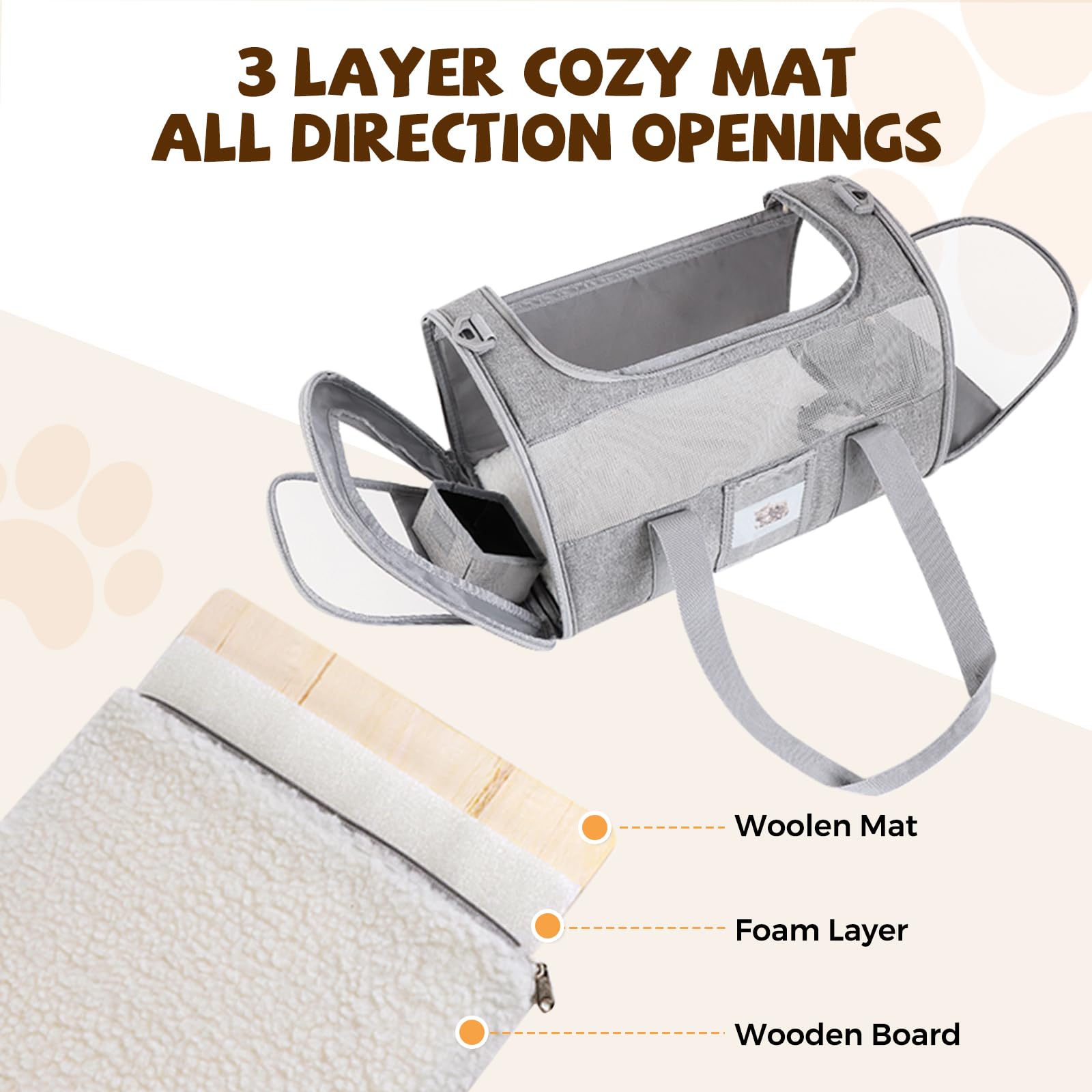Soft Cat Carrier for Pets Up to Cat Pet Travel Bag with Padded Bag