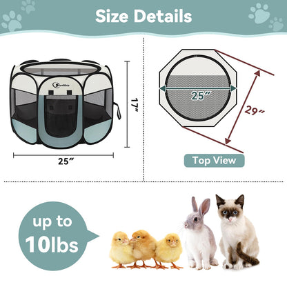 Siedihit Dog Cat Playpen, Puppy Pet Playpen Indoor for Small Dog Crate