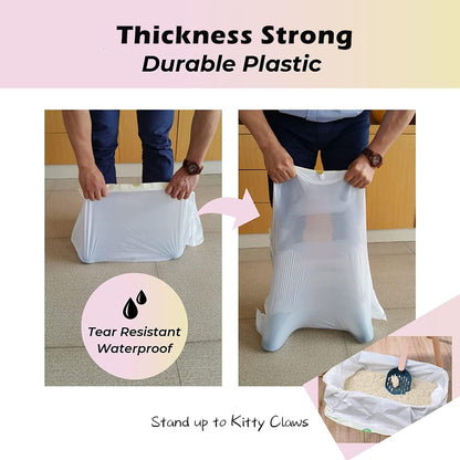 KropBom Cat litter Box Liners, 30 Count 46" x 19" XXL Heavy Duty Tray