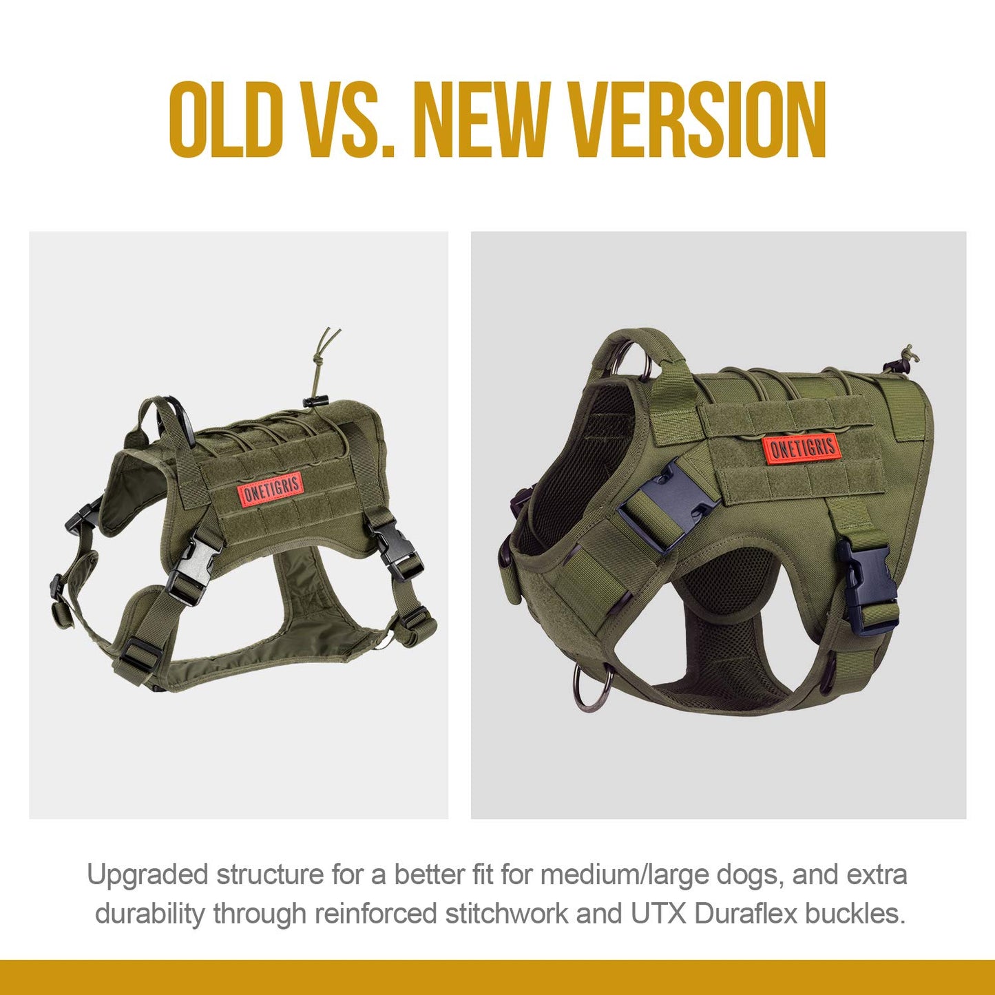 Tactical Dog Harness, Full Body Dog Harness with Handle Heavy Harness