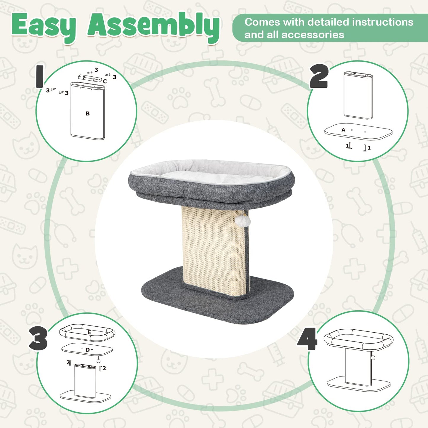 Tangkula Cat Tree for Indoor Cats, 2-Tier Cat Tower with Top Ball