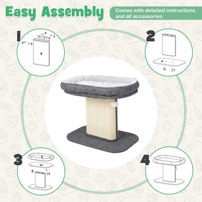 Tangkula Cat Tree for Indoor Cats, 2-Tier Cat Tower with Top Ball