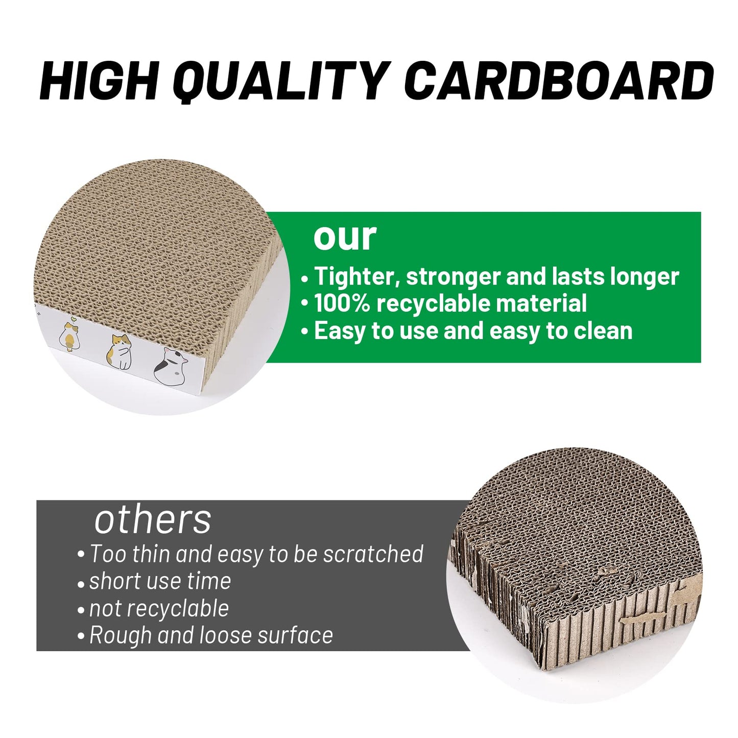 PatiencET Cat Scratcher Cardboard 5 PCS Cat Scratch Pad Reversible Pad