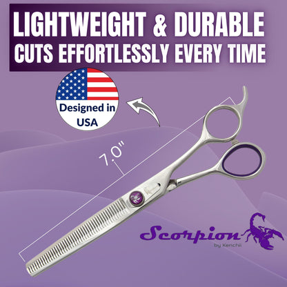 Kenchii Scorpion Dog Grooming Scissors, 46 Tooth Thinning Shears