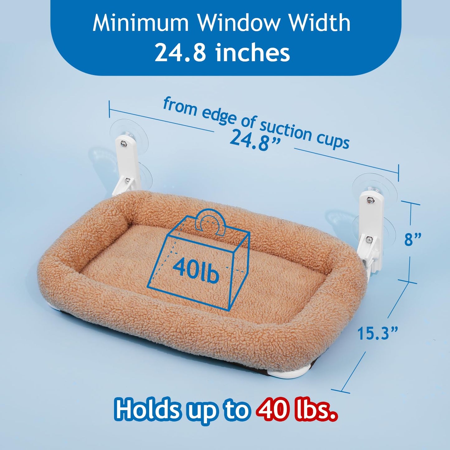 Zakkart Foldable Cat Hammock for Window Cordless, Machine Washable Bed